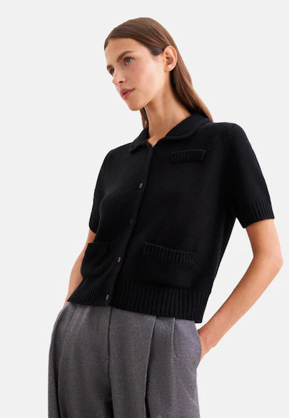 Cardigan aus Kaschmir und Wolle in Schwarz |  Seidensticker Onlineshop