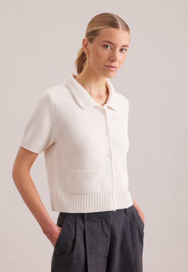 Cardigan aus Kaschmir und Wolle in Ecru |  Seidensticker Onlineshop