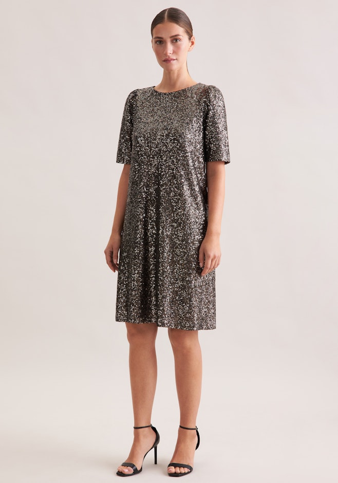 Pailletten Halbarmkleid in A- Linie in Gold | Seidensticker Onlineshop