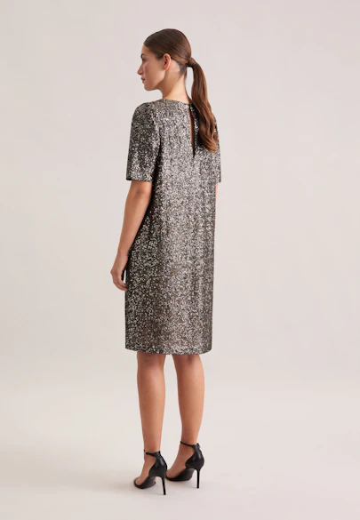 Pailletten Halbarmkleid in A- Linie in Gold |  Seidensticker Onlineshop