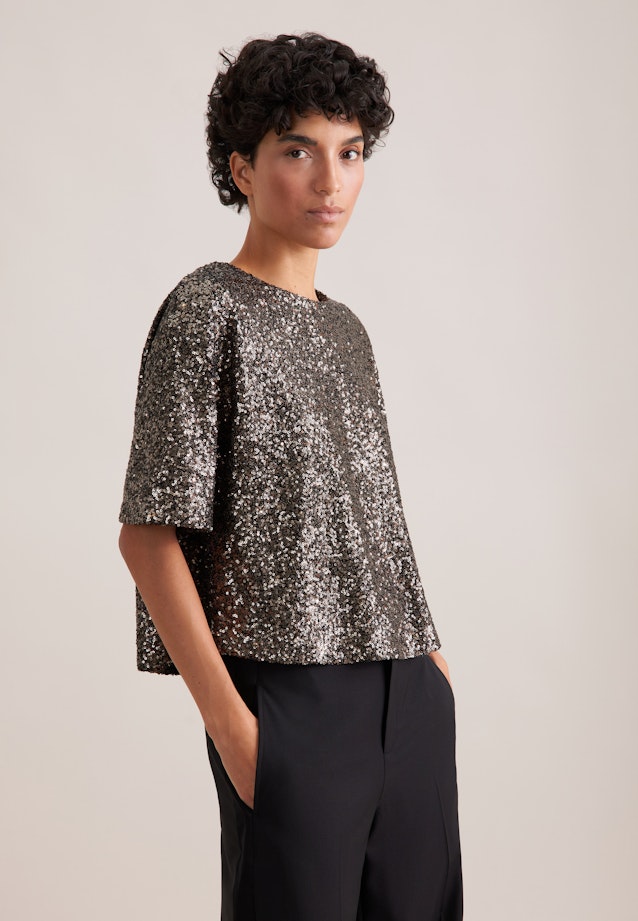Oversized Shirtbluse aus Paillette in Grün |  Seidensticker Onlineshop