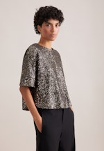 Oversized Shirtbluse aus Paillette in Grün |  Seidensticker Onlineshop