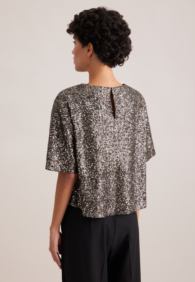 Oversized Shirtbluse aus Paillette in Grün | Seidensticker Onlineshop