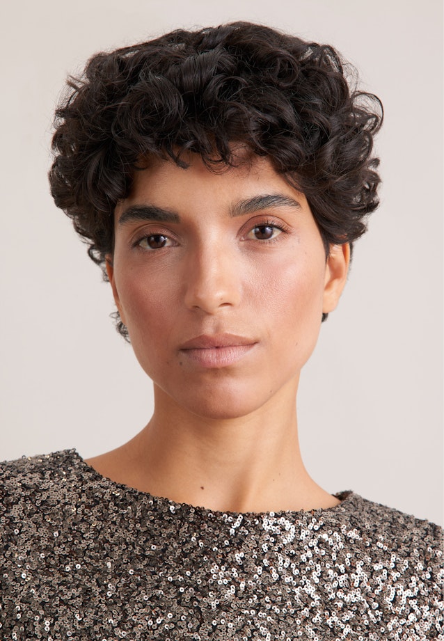 Oversized Shirtbluse aus Paillette in Grün |  Seidensticker Onlineshop