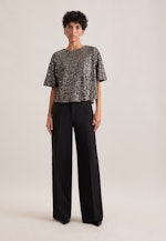 Oversized Shirtbluse aus Paillette in Grün |  Seidensticker Onlineshop