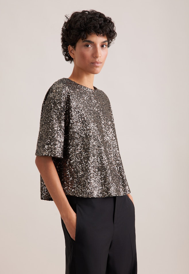 Oversized Shirtbluse aus Paillette in Gold | Seidensticker Onlineshop