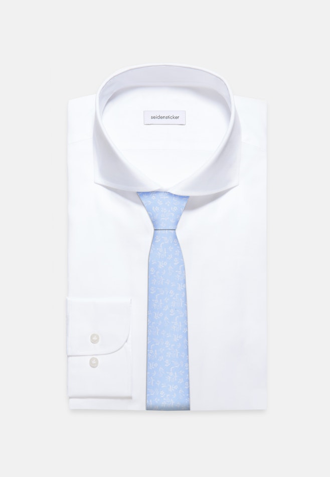 Breit (7cm) Krawatte Kleinmuster in Mittelblau | Seidensticker Onlineshop