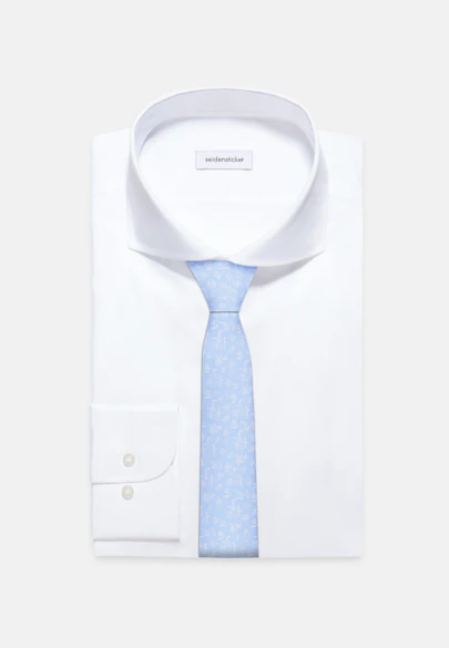 Large (7cm) cravate Petit motif in Bleu Moyen |  Seidensticker Onlineshop