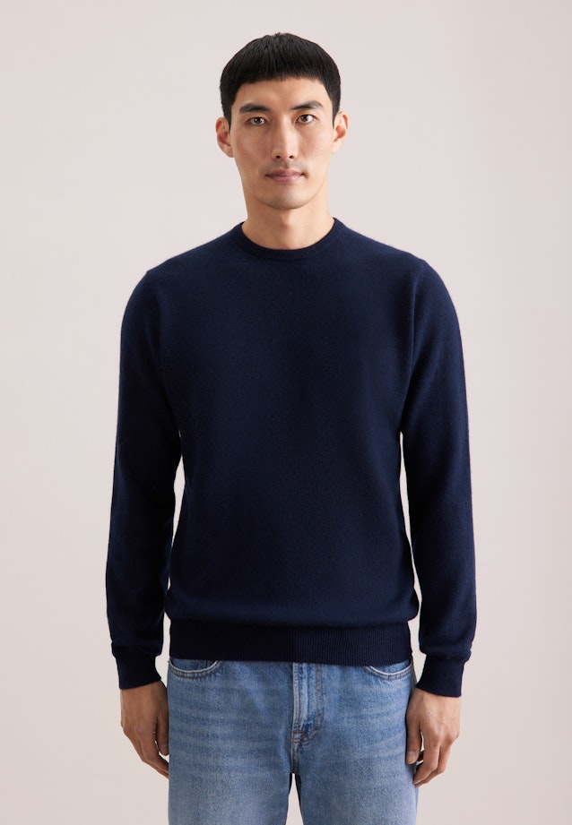 Regular Pullover Uni in Dunkelblau |  Seidensticker Onlineshop