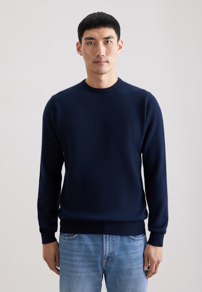 Regular Pullover Uni in Dunkelblau |  Seidensticker Onlineshop