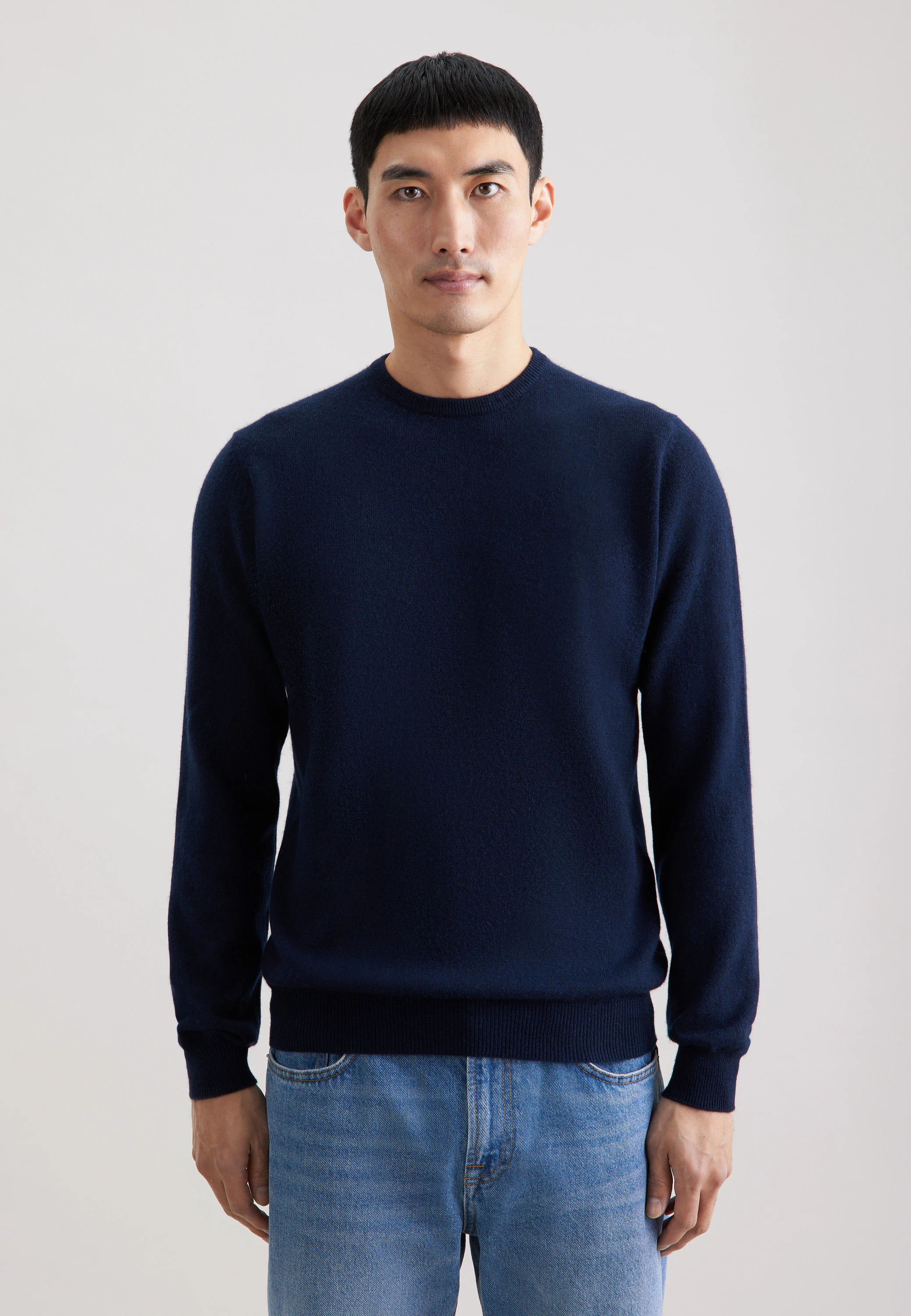 Regular Pullover Uni Blau