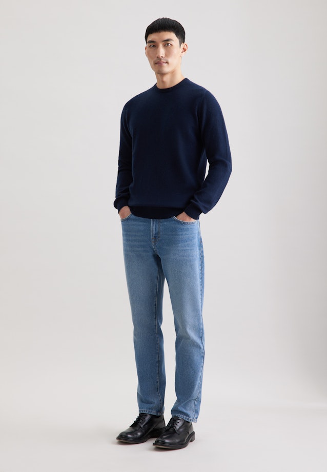 Regular Pullover Uni in Dunkelblau |  Seidensticker Onlineshop