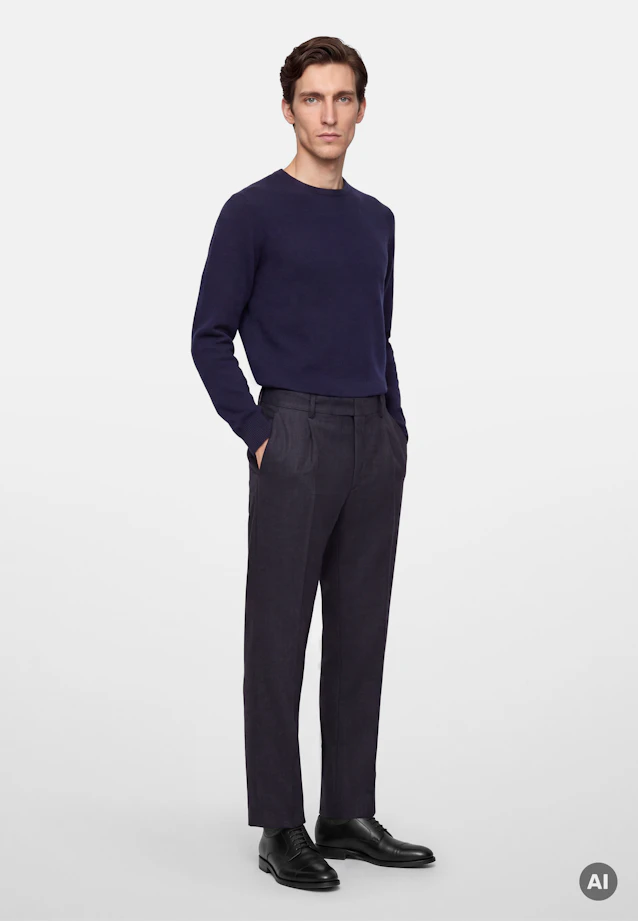 Regular Pullover Uni in Dunkelblau |  Seidensticker Onlineshop
