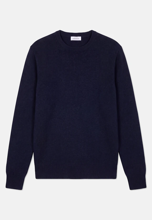 Regular Pull-over Uni in Bleu Foncé |  Seidensticker Onlineshop