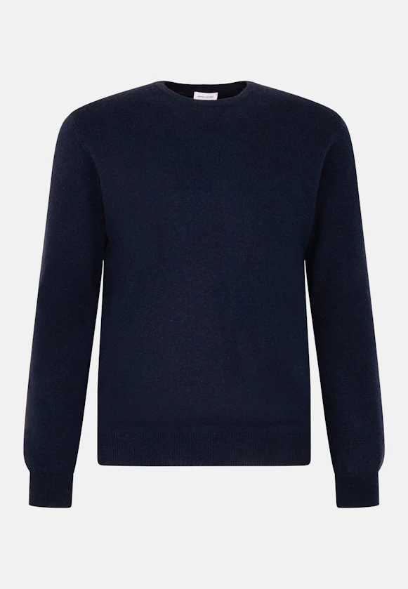 Regular Pull-over Uni in Bleu Foncé |  Seidensticker Onlineshop