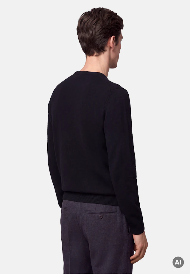 Regular Pullover Uni in Schwarz |  Seidensticker Onlineshop