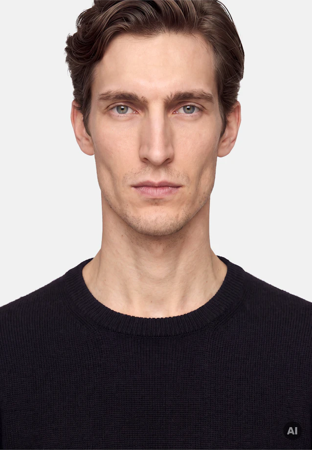 Regular Pullover Uni in Schwarz |  Seidensticker Onlineshop
