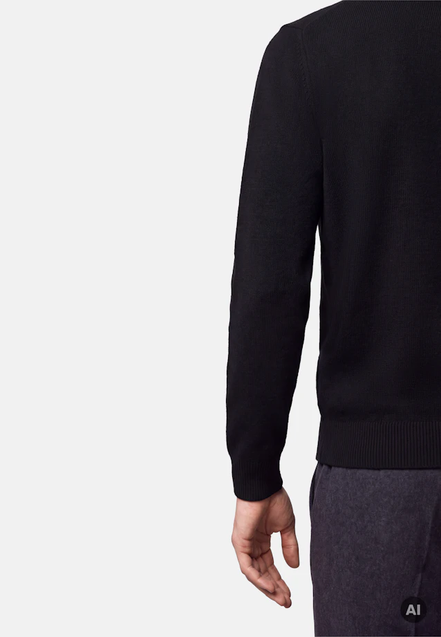 Regular Pullover Uni in Schwarz |  Seidensticker Onlineshop