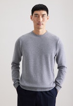 Regular Pullover Uni in Grau |  Seidensticker Onlineshop
