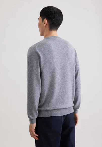 Rundhals Pullover Uni in Grau |  Seidensticker Onlineshop