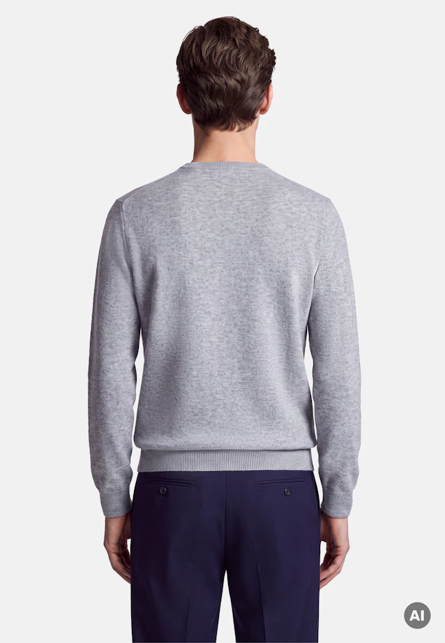 Regular Pullover Uni in Grau |  Seidensticker Onlineshop