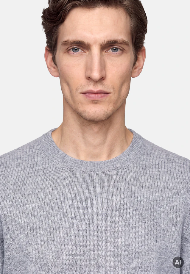 Regular Pullover Uni in Grau |  Seidensticker Onlineshop