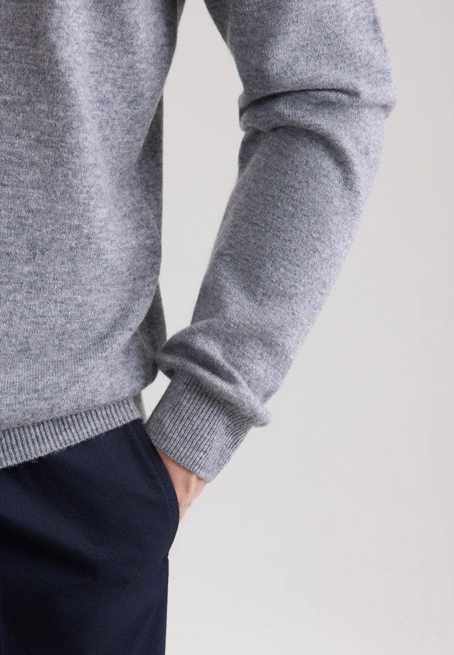 Regular Pullover Uni in Grau |  Seidensticker Onlineshop