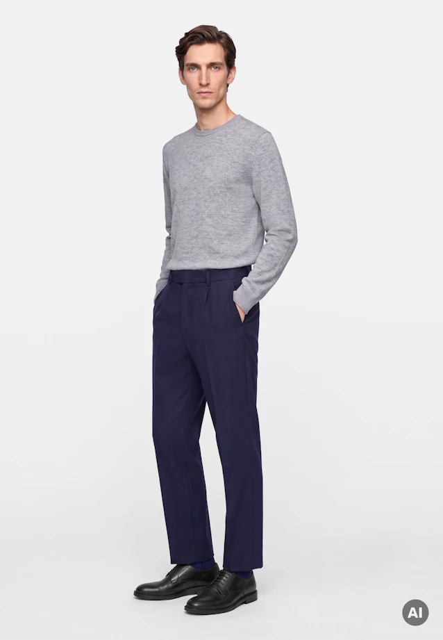 Regular Pullover Uni in Grau |  Seidensticker Onlineshop