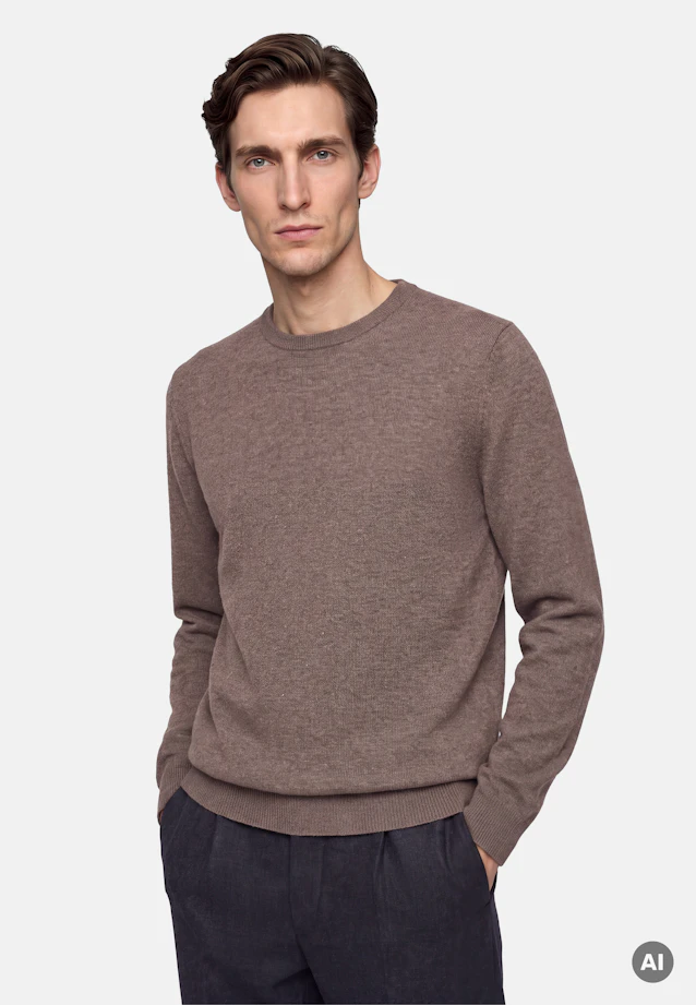 Regular Pullover Uni in Beige |  Seidensticker Onlineshop