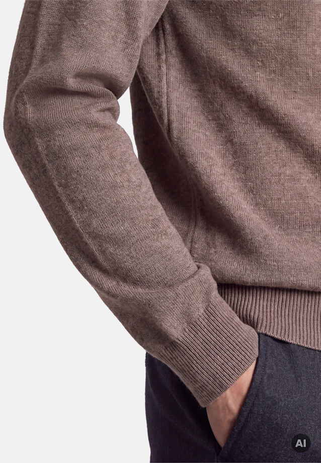Regular Pullover Uni in Beige |  Seidensticker Onlineshop