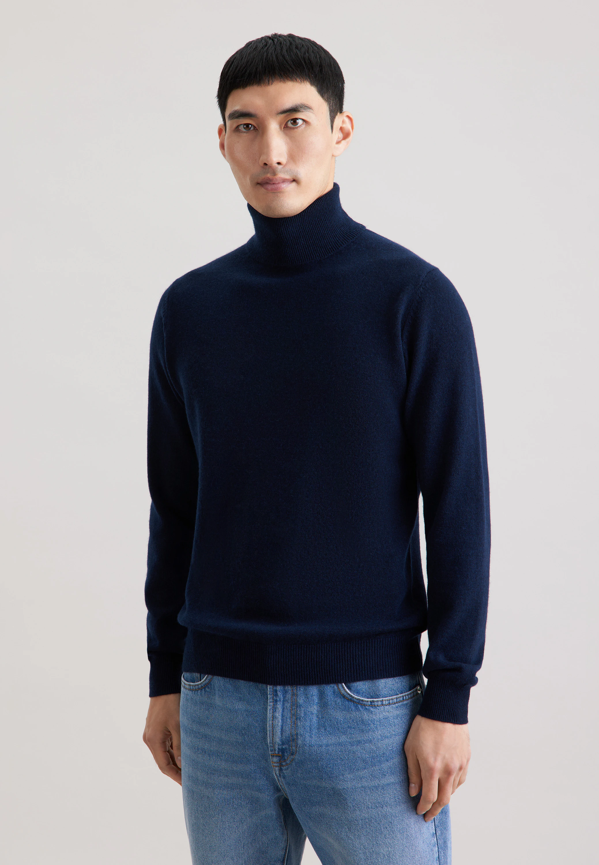 Regular Pullover Uni Blau
