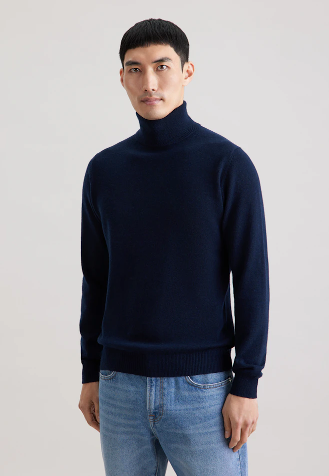 Regular Pull-over Uni dans Bleu Foncé | Boutique en ligne Seidensticker