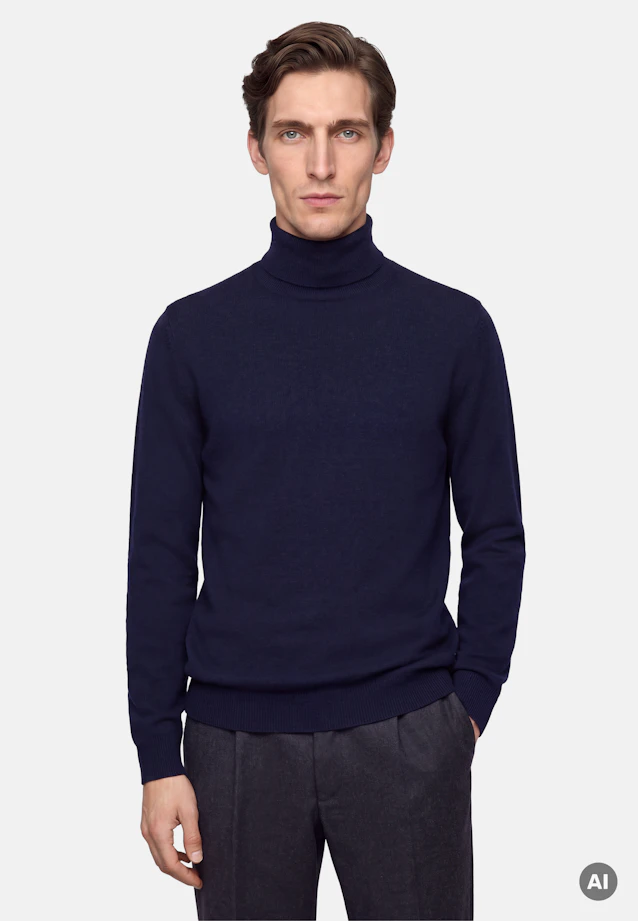 Regular Pullover Uni in Dunkelblau |  Seidensticker Onlineshop