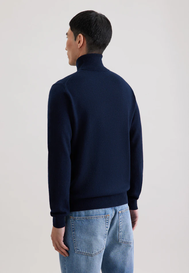 Regular Pull-over Uni dans Bleu Foncé | Boutique en ligne Seidensticker