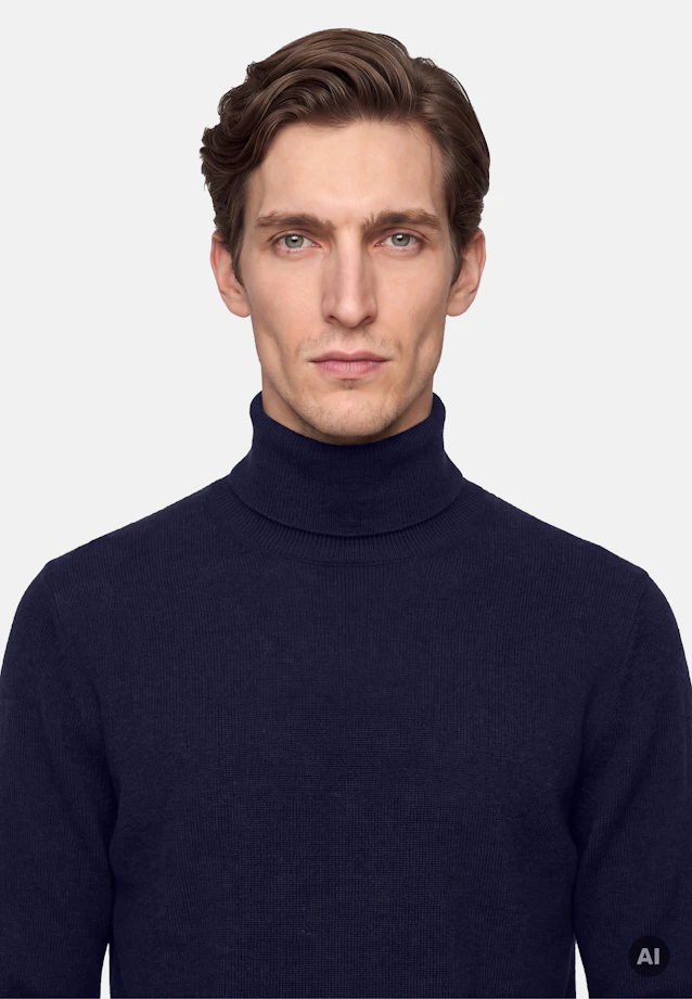 Regular Pullover Uni in Dunkelblau |  Seidensticker Onlineshop