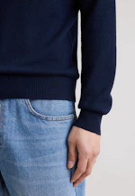 Regular Pull-over Uni in Bleu Foncé |  Seidensticker Onlineshop