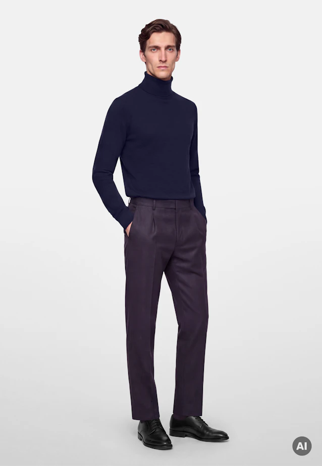 Regular Pullover Uni in Dunkelblau |  Seidensticker Onlineshop