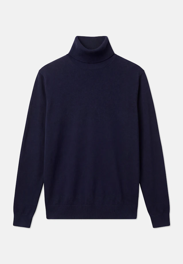 Regular Pull-over Uni in Bleu Foncé |  Seidensticker Onlineshop