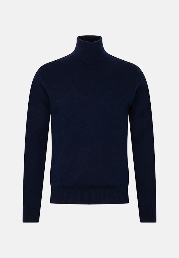 Regular Pull-over Uni in Bleu Foncé |  Seidensticker Onlineshop