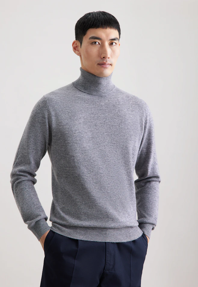 Regular Pull-over Uni dans Gris | Boutique en ligne Seidensticker