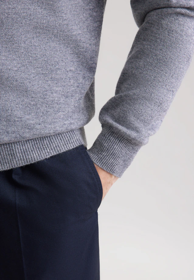 Regular Pull-over Uni in Gris |  Seidensticker Onlineshop