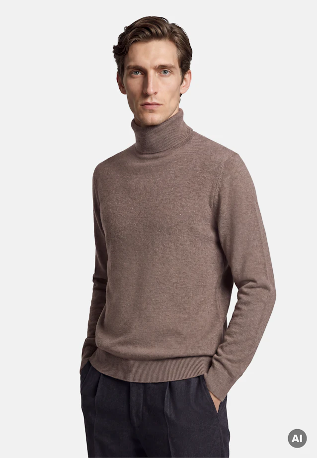 Regular Pullover Uni in Beige |  Seidensticker Onlineshop
