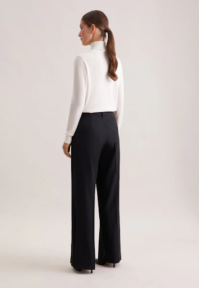 Pantalon de smoking avec rayures galon en mélange laine in Noir |  Seidensticker Onlineshop