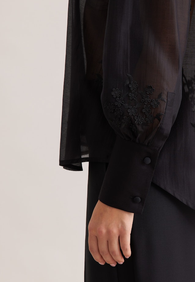 Stickereibluse in A- Linie in Schwarz |  Seidensticker Onlineshop