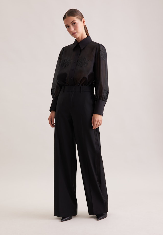 Stickereibluse in A- Linie in Schwarz |  Seidensticker Onlineshop