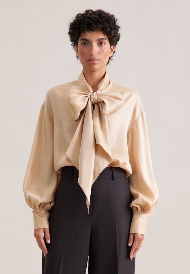 Goldfarbene Bluse mit Schleifendetail in Gold | Seidensticker online shop