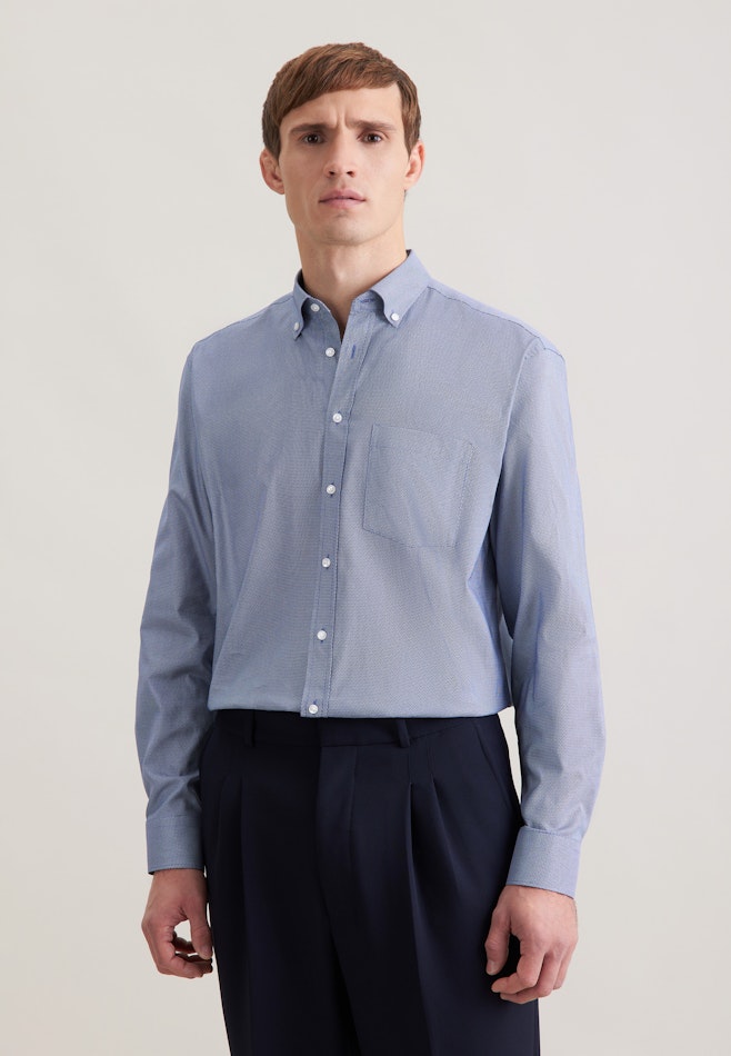 Comfort Chemise d'affaires Imprimé dans Bleu Foncé | Boutique en ligne Seidensticker