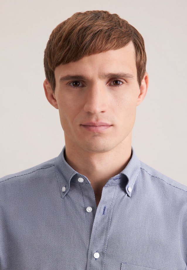 Comfort Business Hemd Druck in Dunkelblau |  Seidensticker Onlineshop