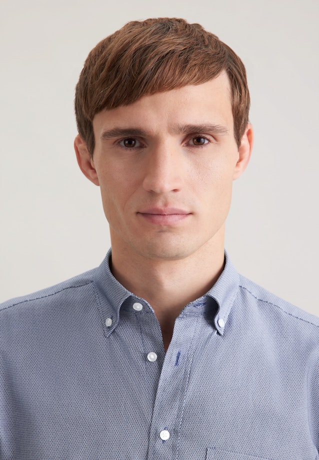 Comfort Business Hemd Druck in Dunkelblau |  Seidensticker Onlineshop