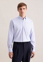 Comfort Business Hemd Druck in Mittelblau |  Seidensticker Onlineshop